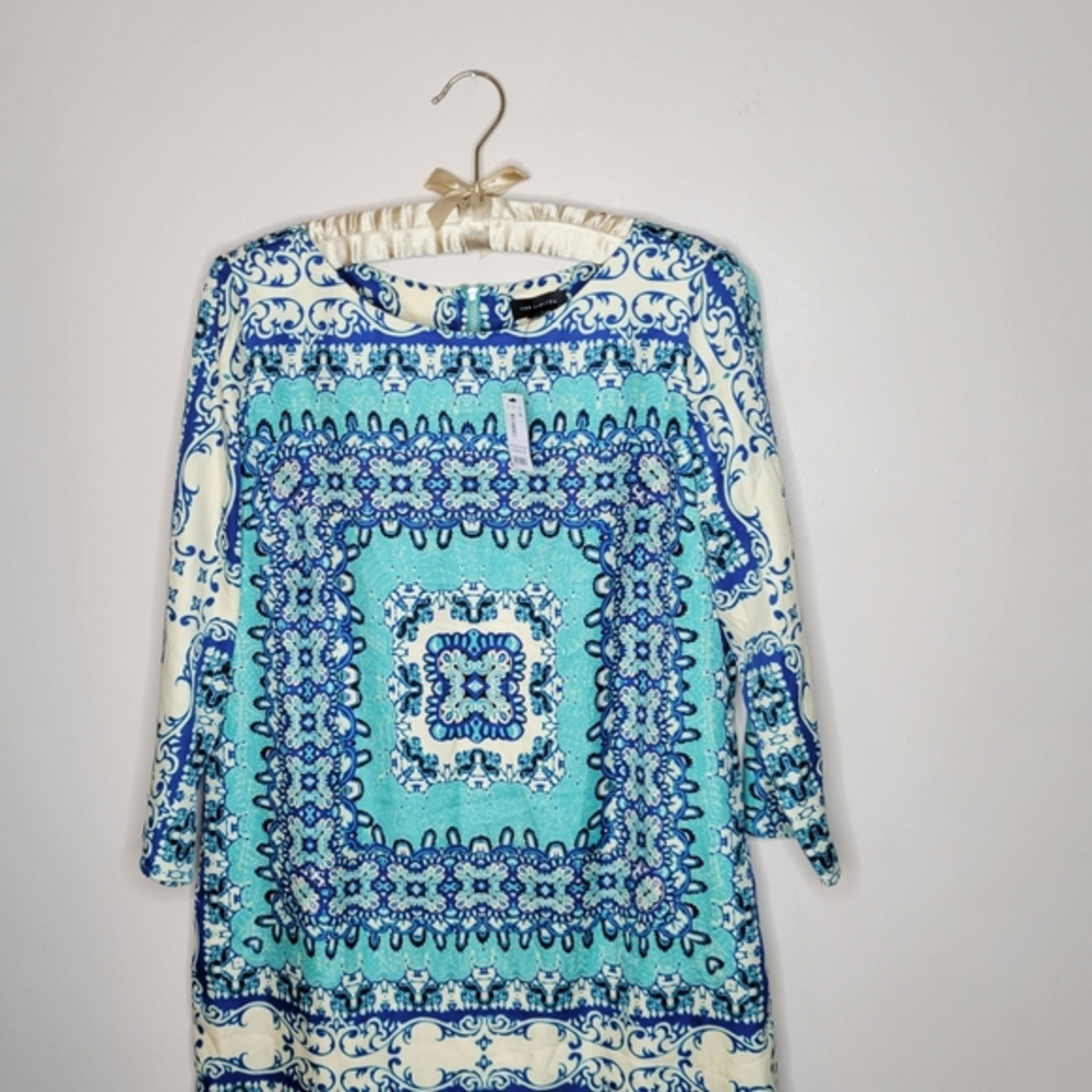 The Limited Teal‎ Blue Damask Dress Medium M- New w/Tags